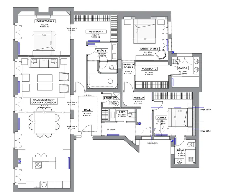 Plano de la vivienda — Piso en calle Argensola