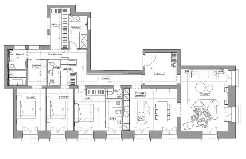 Plano de la vivienda — Piso en calle Barquillo