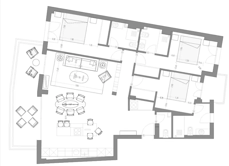 Plano de la vivienda — Vivienda en La Malagueta