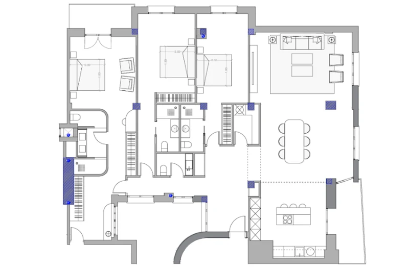 Plano de la vivienda — Piso en esquina en barrio de Salamanca
