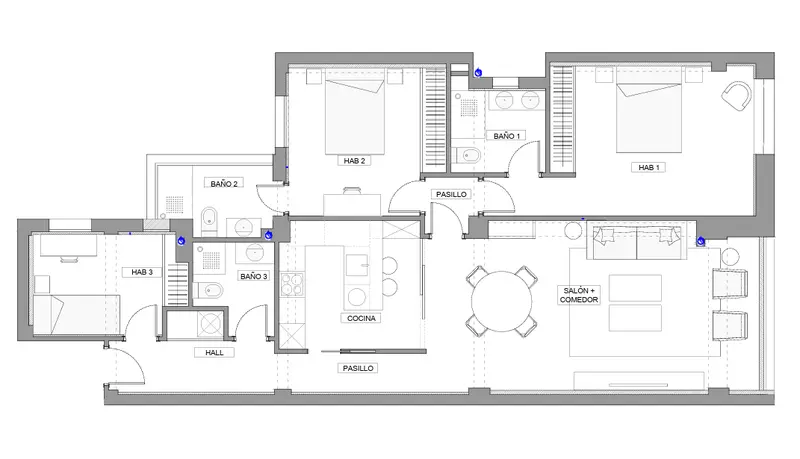 Plano de la vivienda — Vivienda en calle Orense